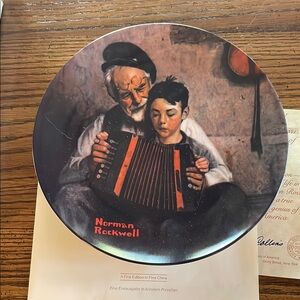 The Music Maker Norman Rockwell 1981 Collector Plate w/ Certificate Authenticity